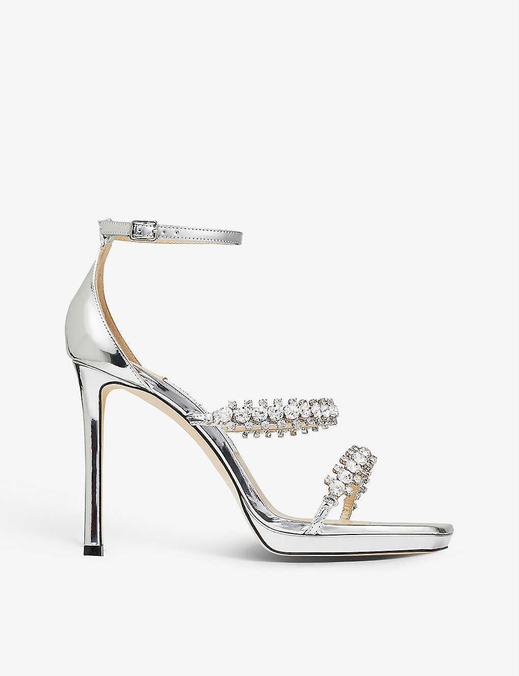 Bing 105 crystal-embellished leather heeled sandals