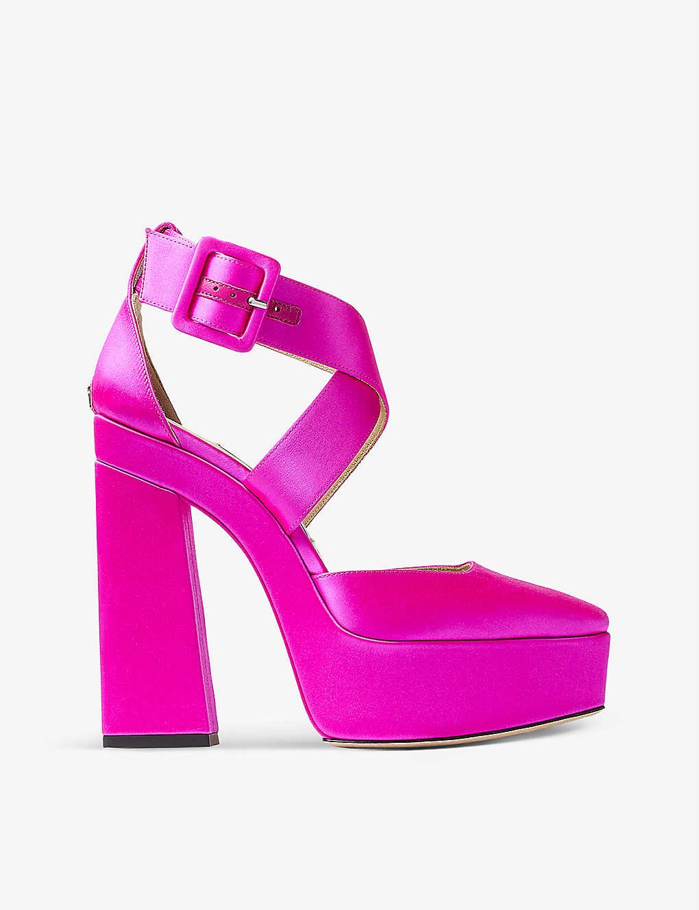 Gian 140 satin platform heeled sandals