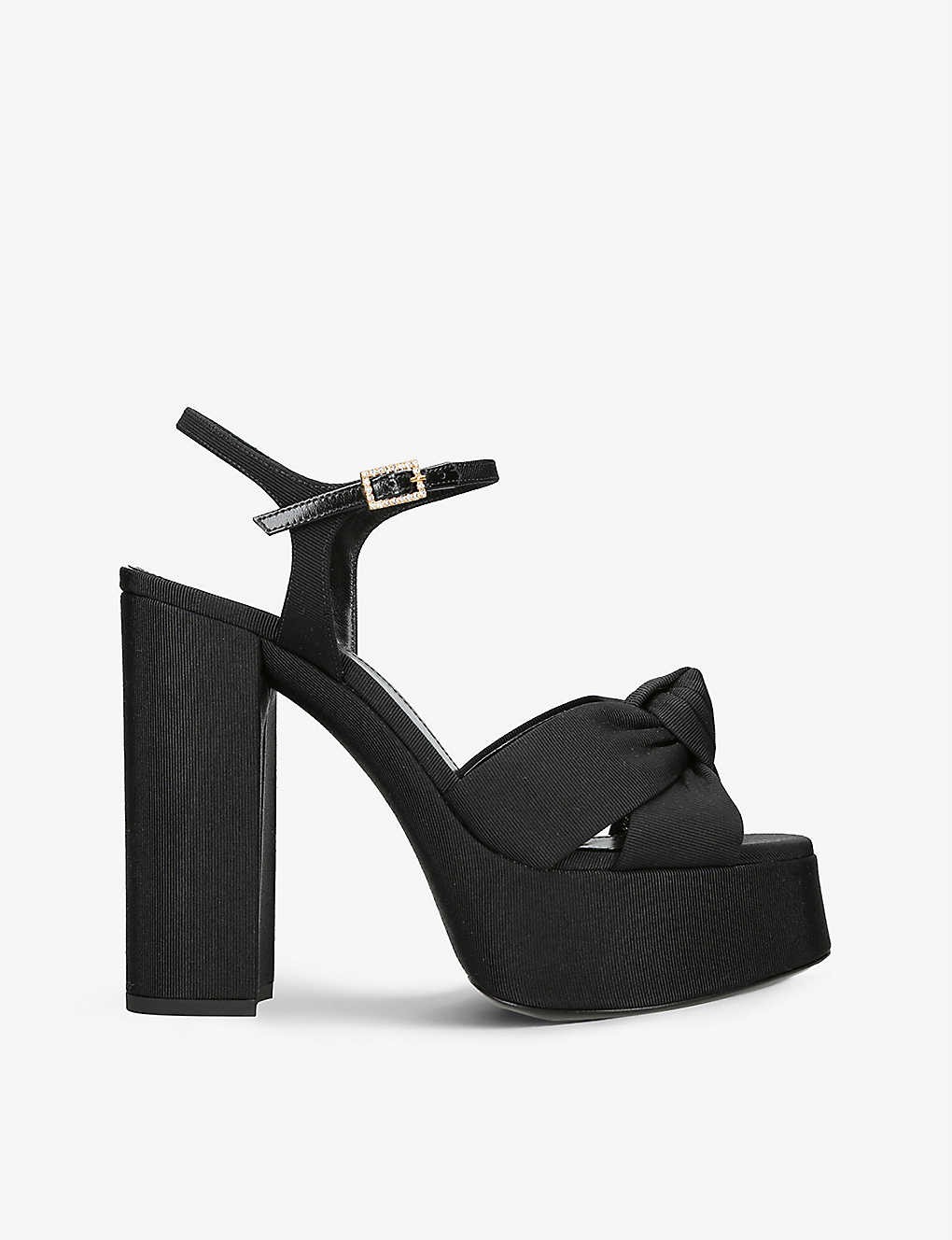 Bianca knot-embellished woven platform sandals