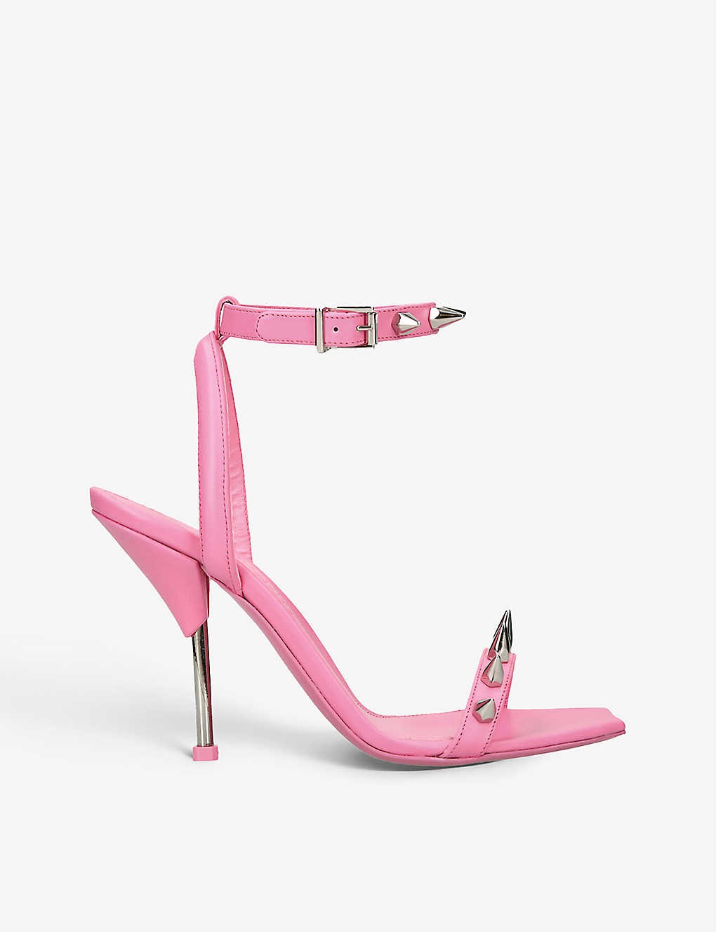 Spike stud-embellished leather heeled sandals