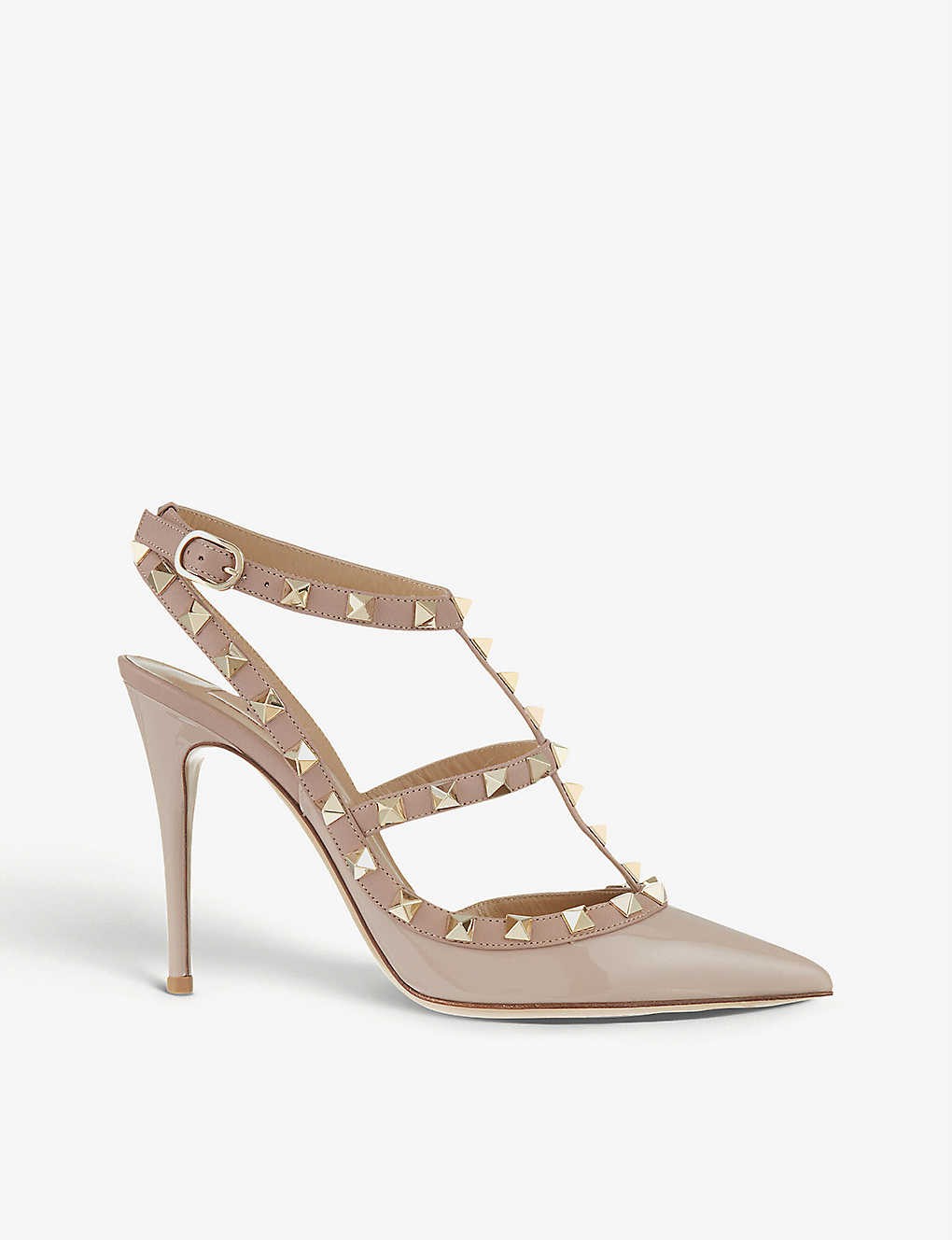 So Noir rockstud patent-leather heeled sandals