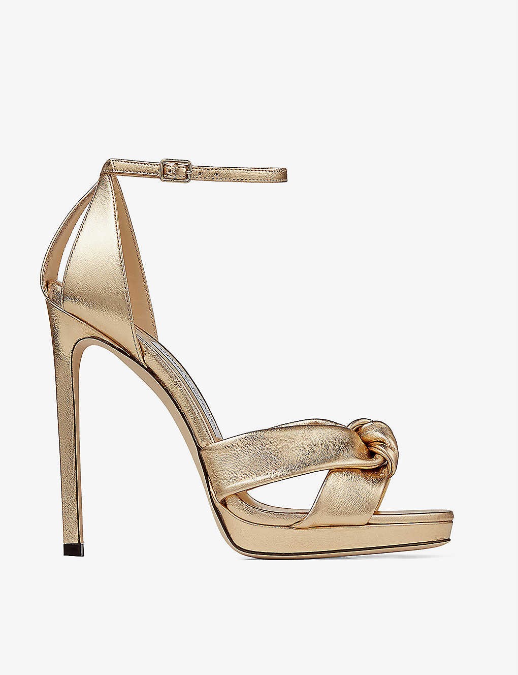 Rosie cross-over metallic leather heeled sandals