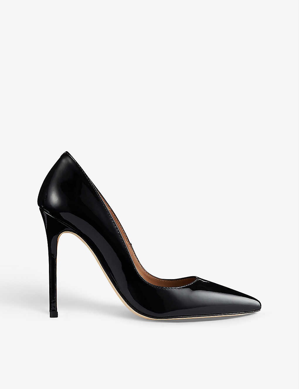 Monroe pointed-toe patent-leather court shoes