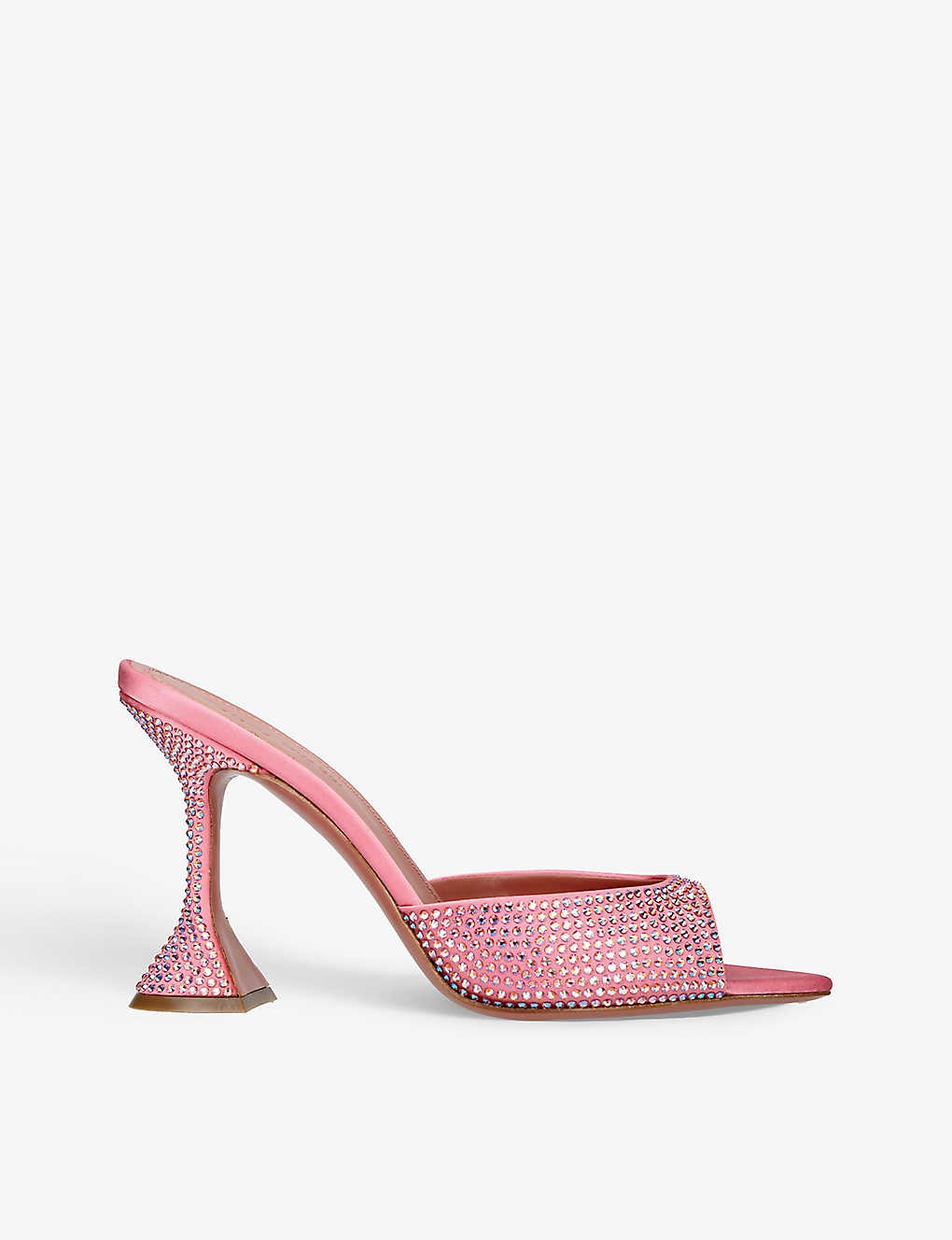 Caroline crystal-embellished satin and leather heeled sandals