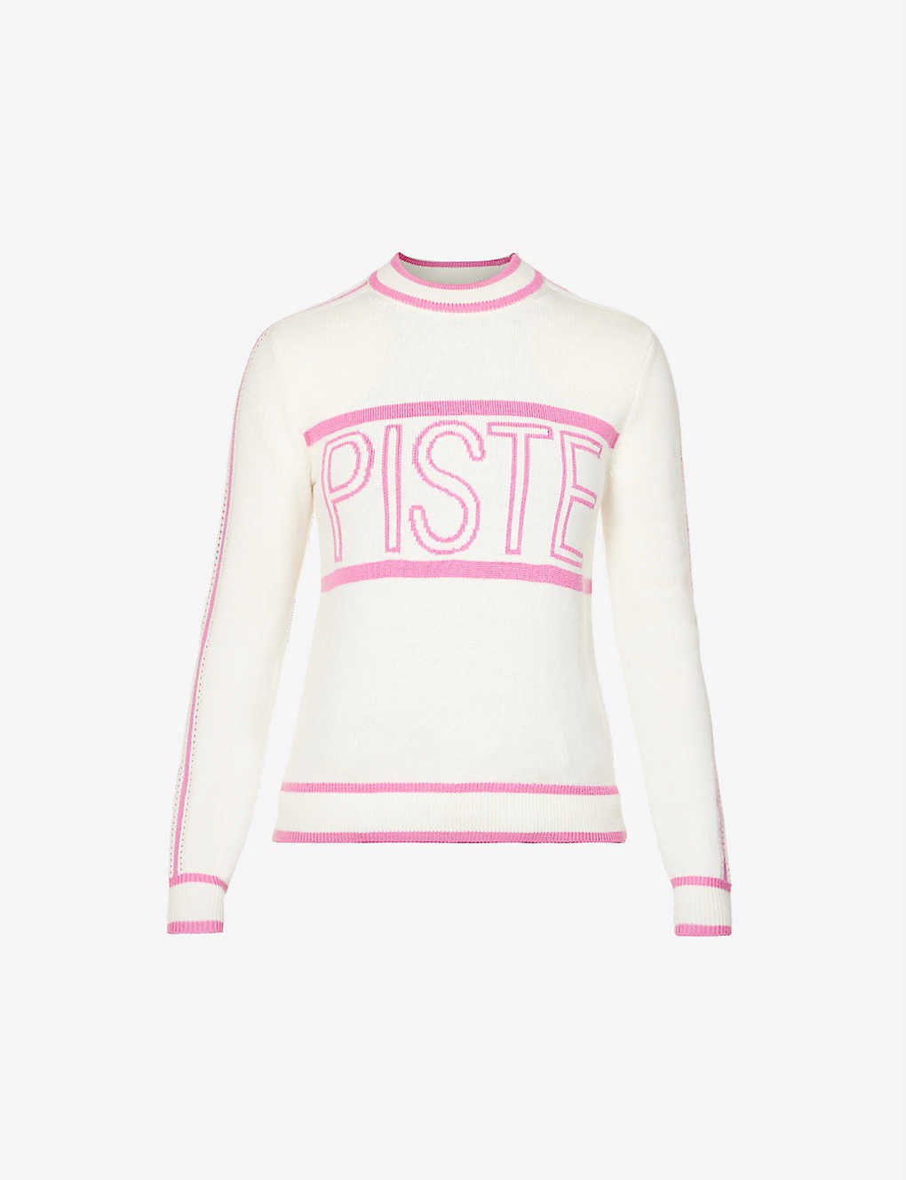 Elsa striped crochet-panel wool-knit jumper