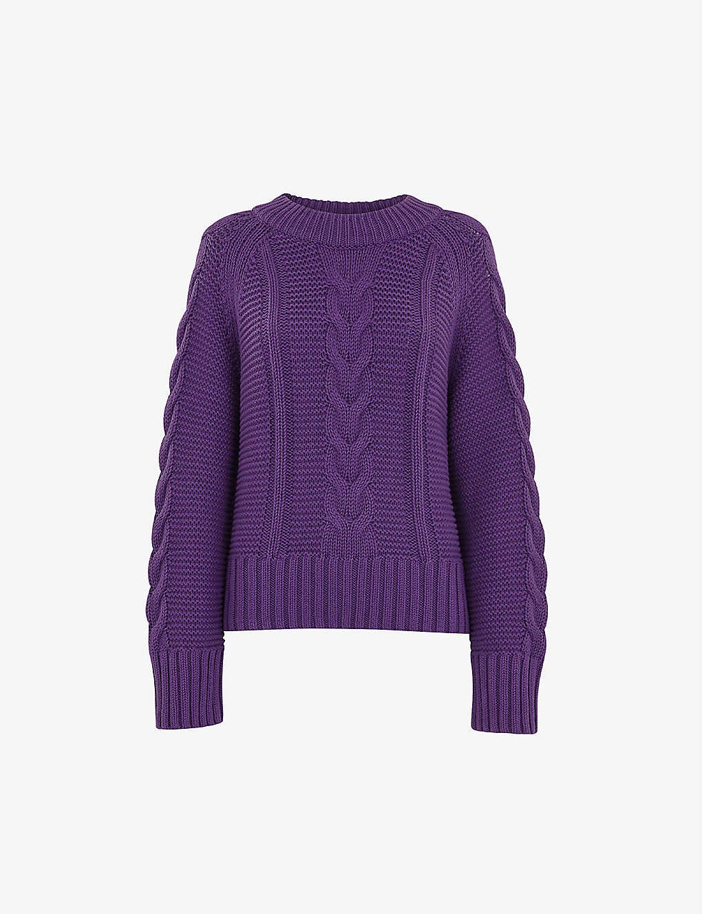 Chunky cable-knit cotton jumper