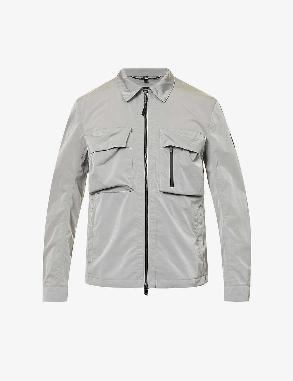 Rift branded-patch shell overshirt