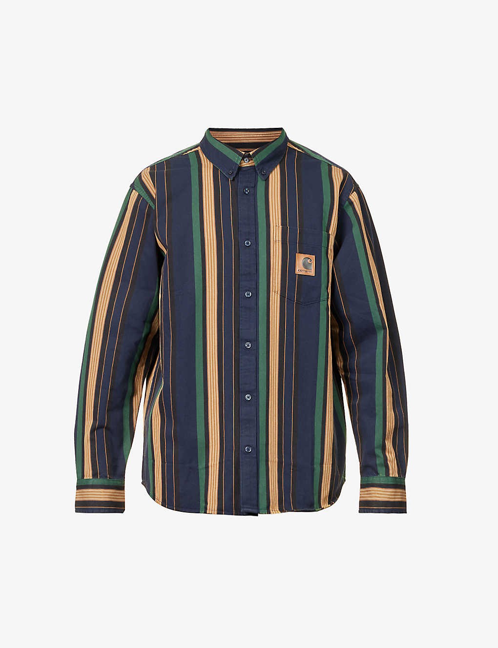 Dorado striped button-down collar cotton shirt