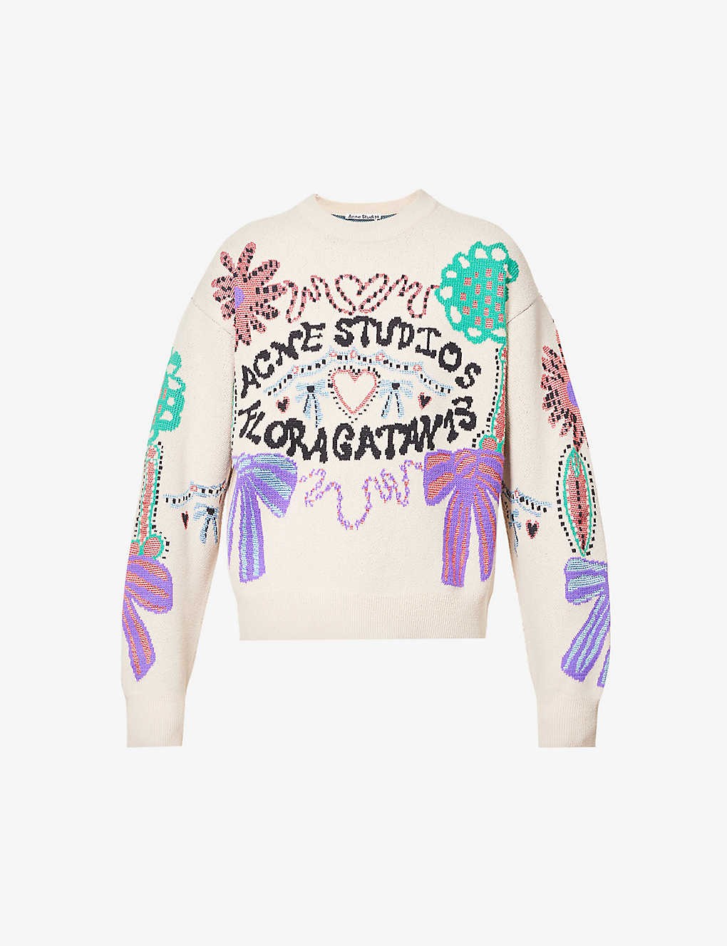 Kagina abstract intarsia-knit cotton-blend jumper