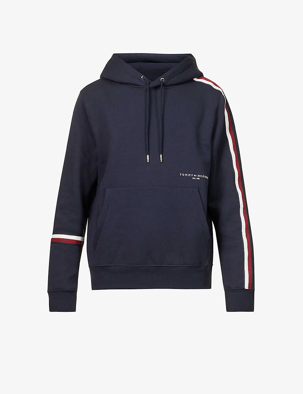 Global Stripe logo-print cotton-blend hoody