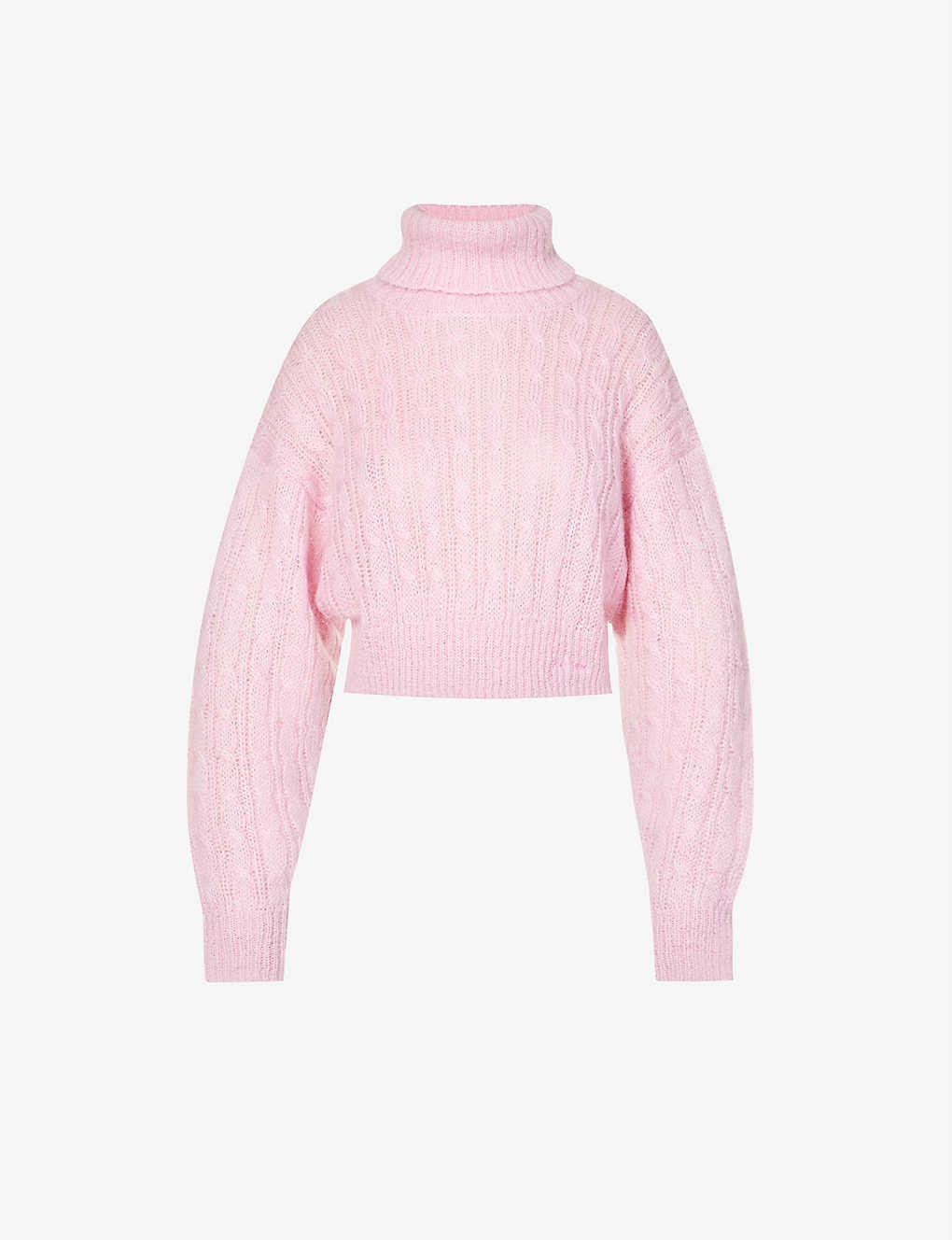 High-neck boxy-fit wool-blend jumper