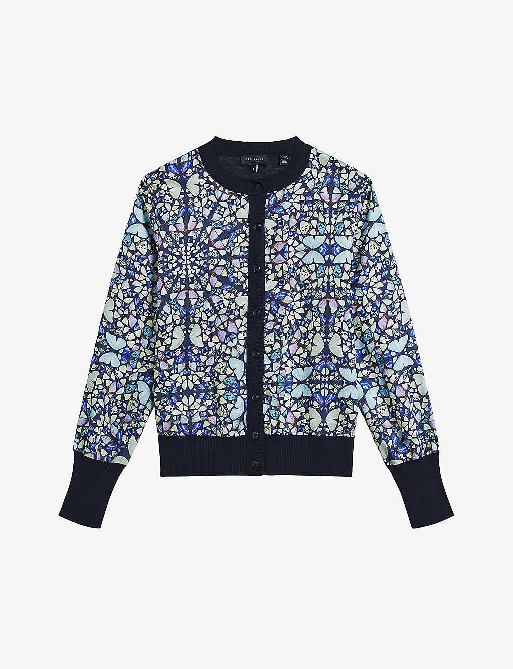 Brieli kaleidoscope butterfly-print woven cardigan