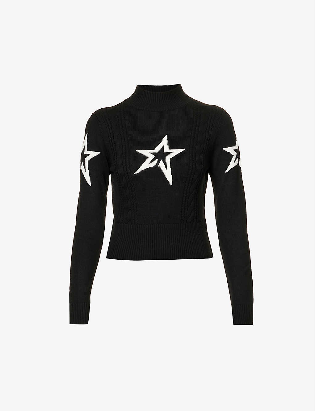 Cable Underwear high-neck wool knitted jumper