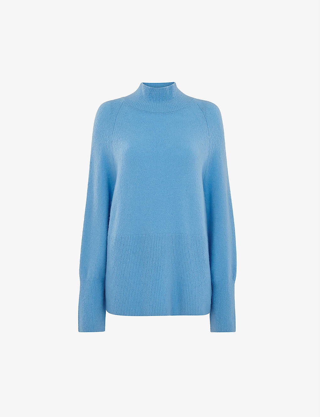 Oversized funnel-neck stretch-knit jumper