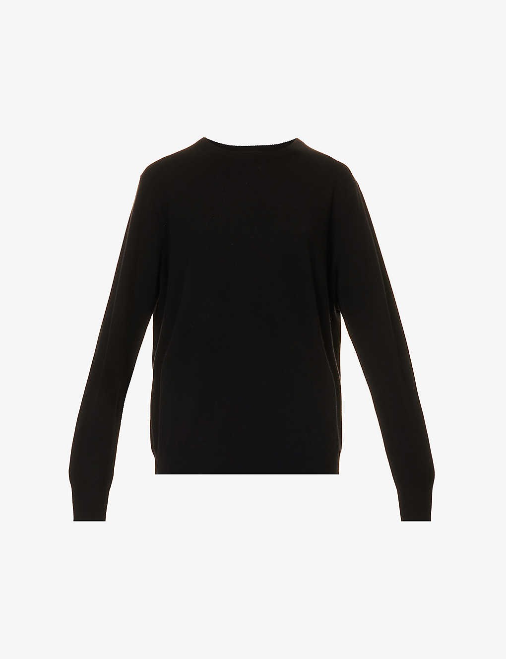 Round-neck relaxed-fit cashmere knitted jumper