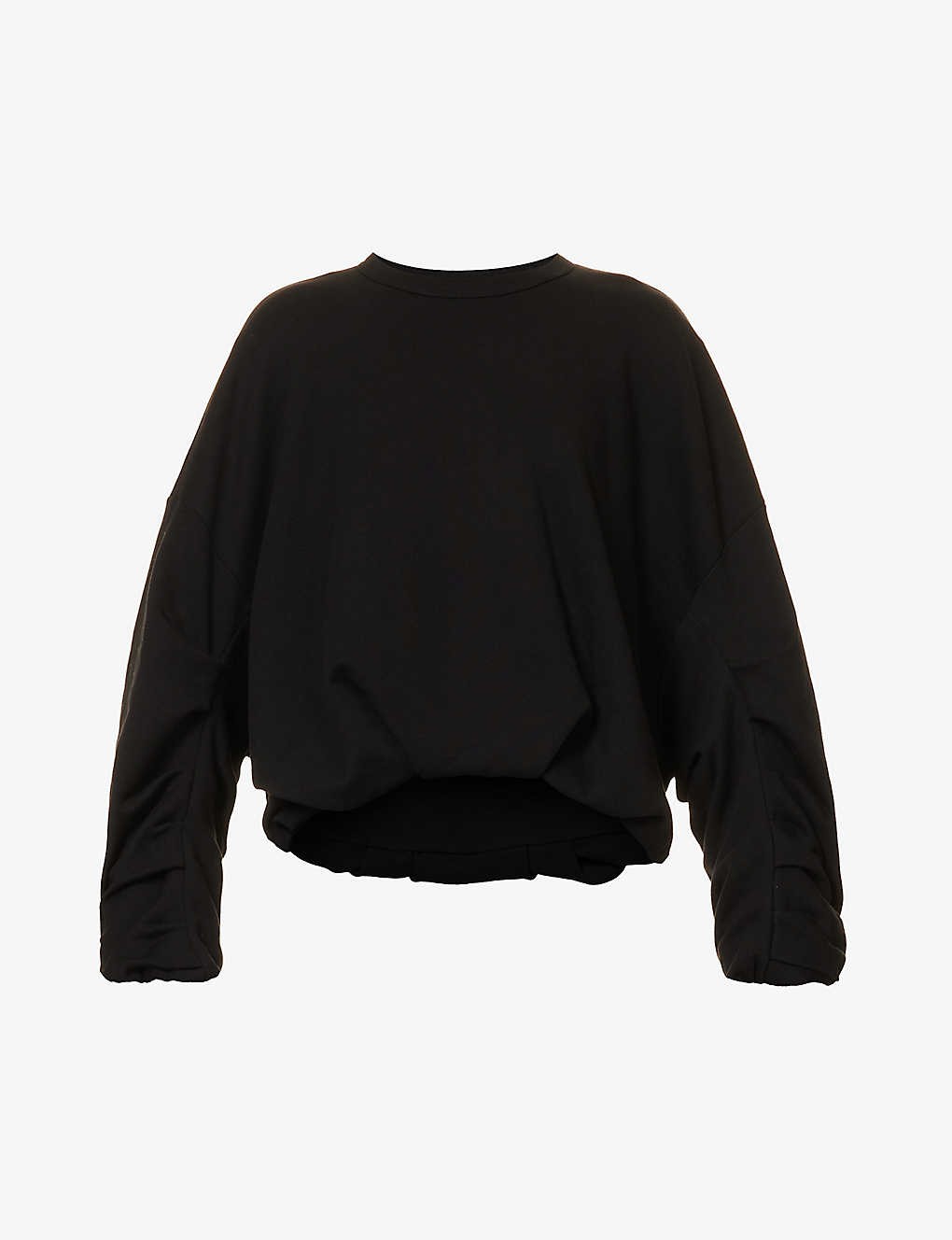 Pleated relaxed-fit cotton sweatshirt