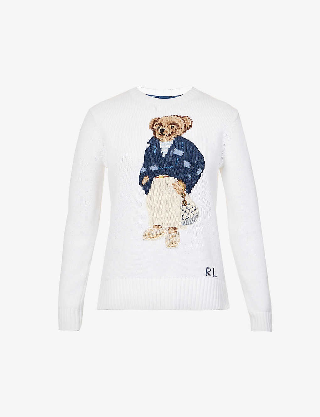 Polo Bear brand-embroidered cotton jumper