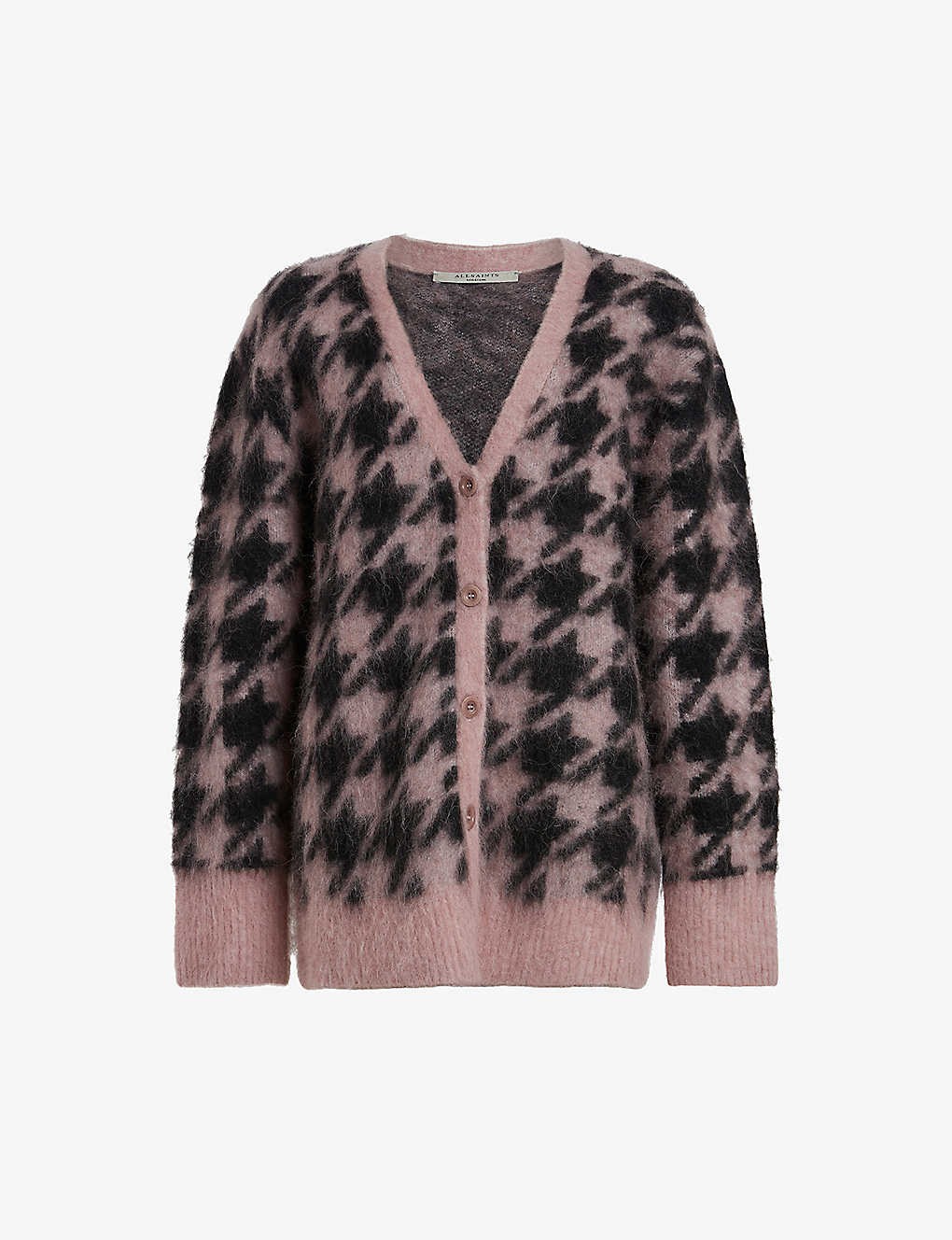 Irma houndstooth wool and alpaca-blend cardigan