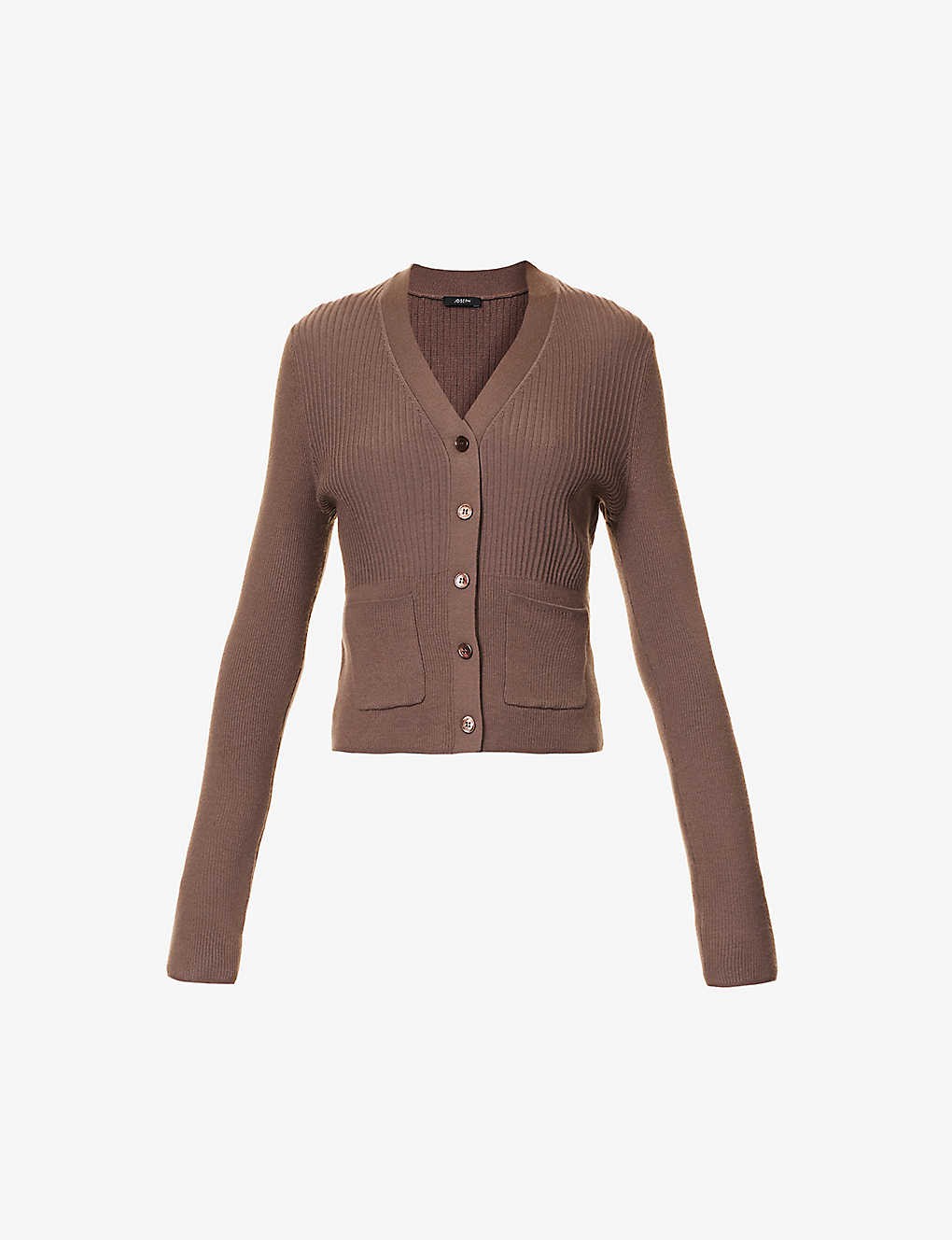 Ribbed slim-fit wool-blend knitted cardigan