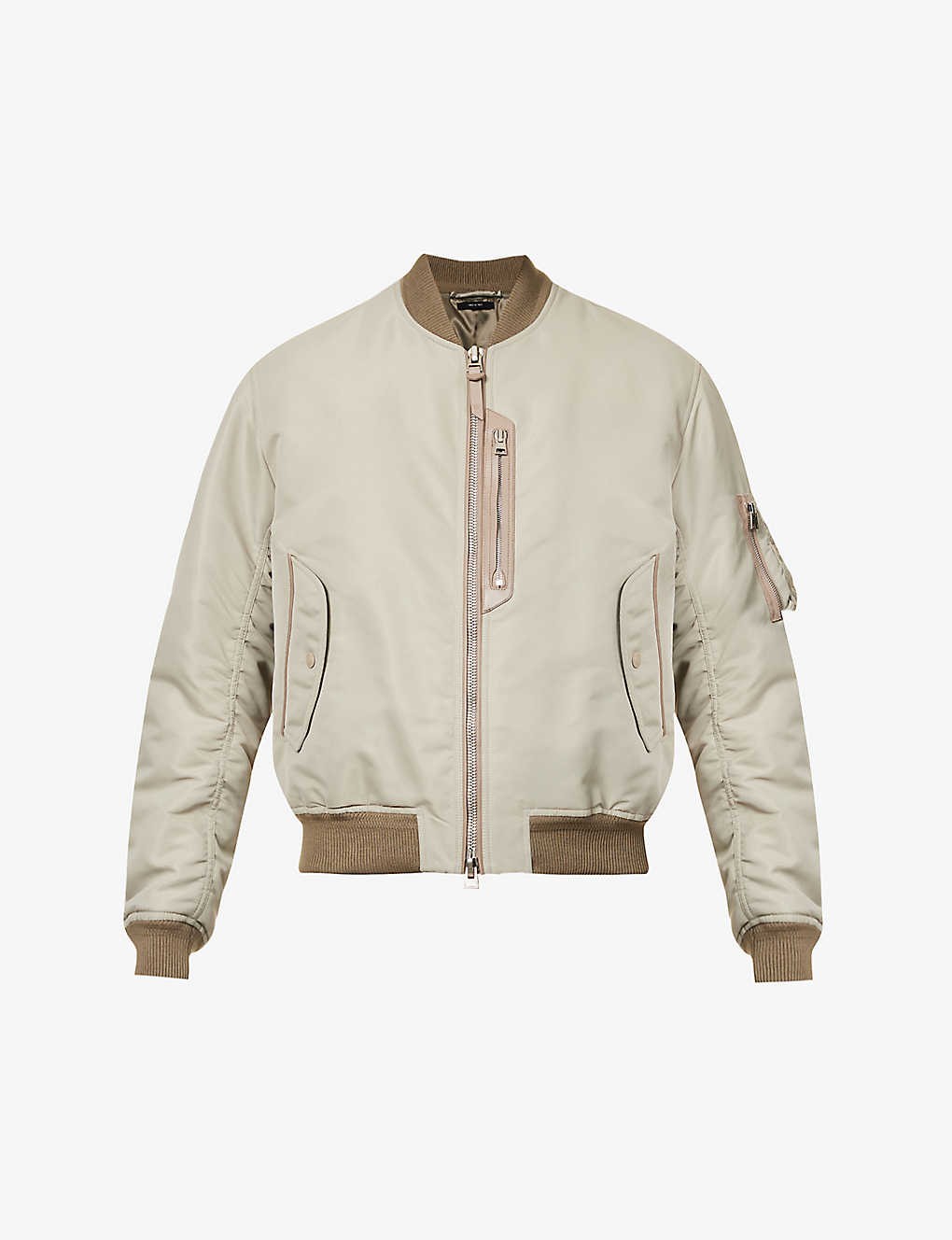 Stand-collar boxy-fit shell jacket