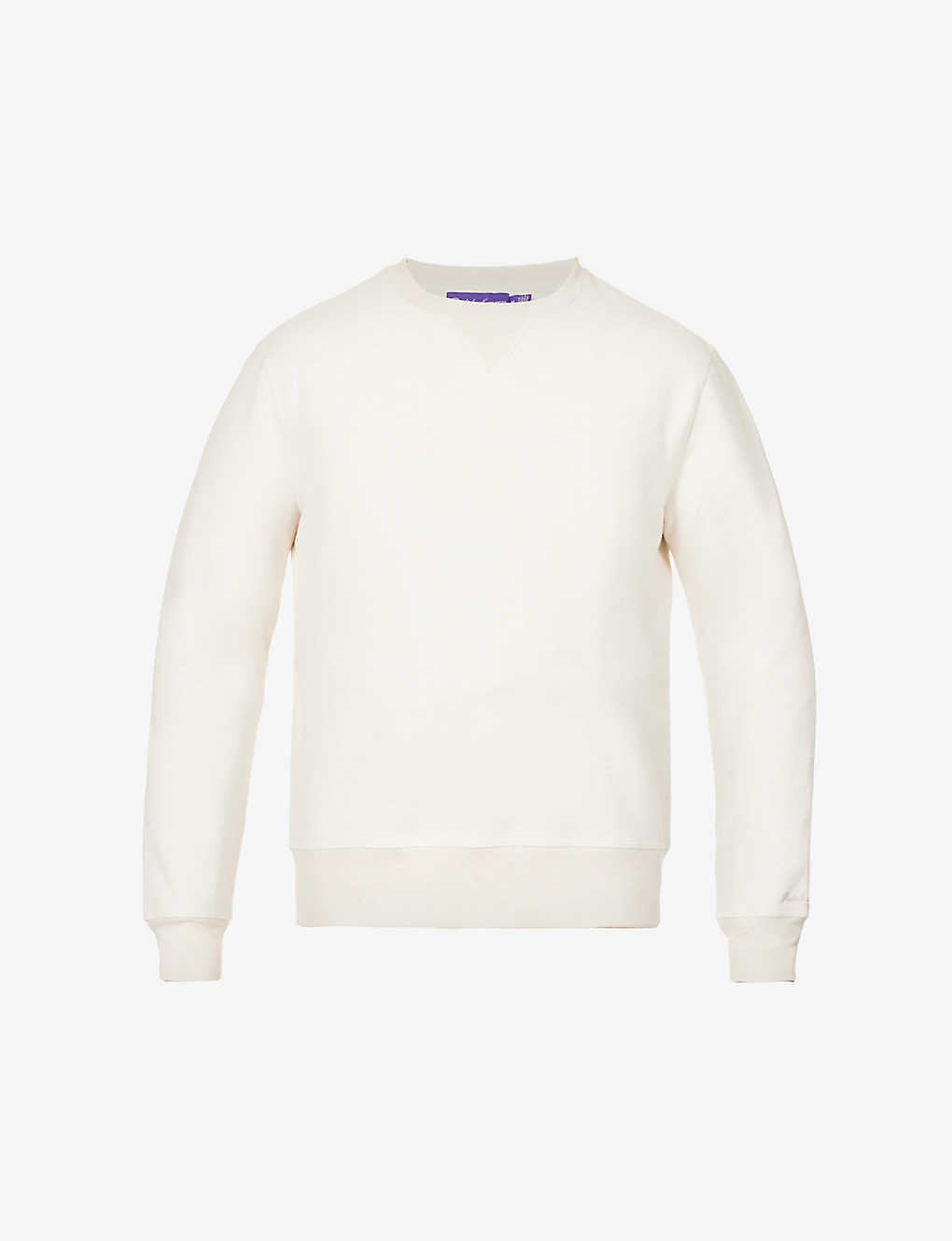 Brand-embroidered regular-fit cotton-blend sweatshirt