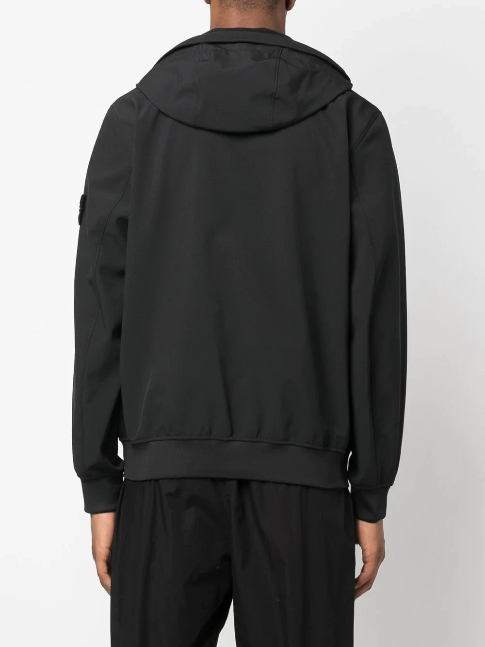 Stone Island Compass-patch hooded zip-up jacket