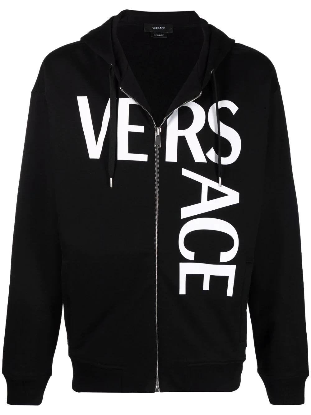 Conscious Versace logo-print zip-up hoodie