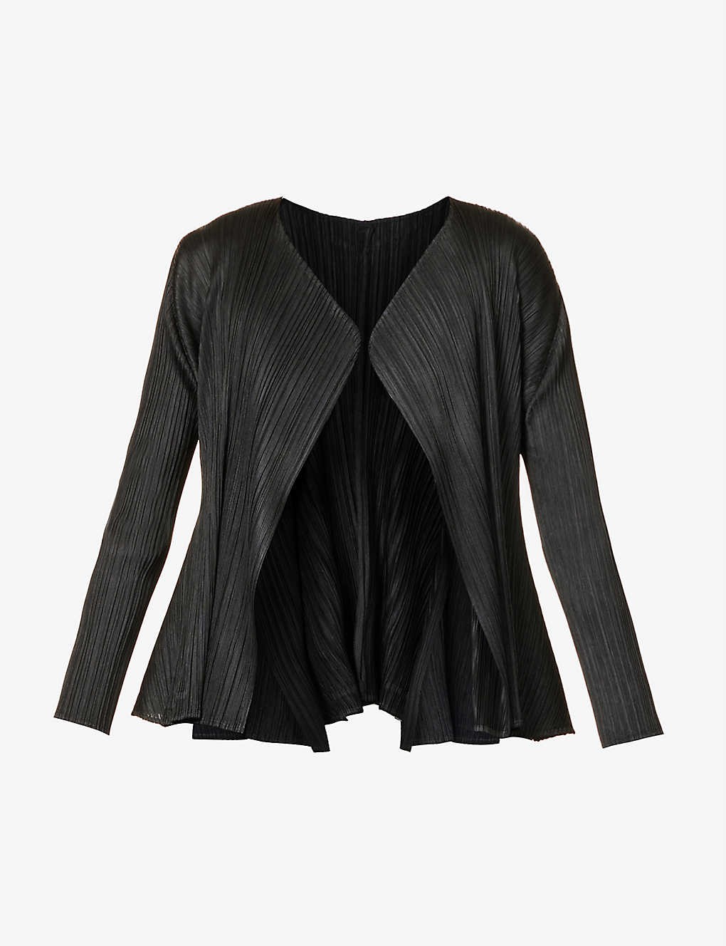 Pleated woven cardigan