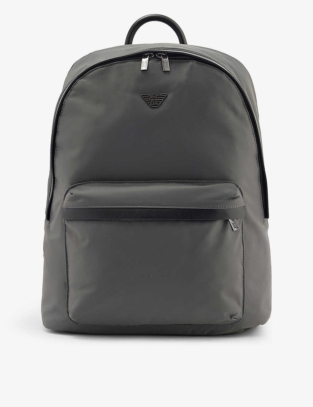 Logo-plaque shell backpack