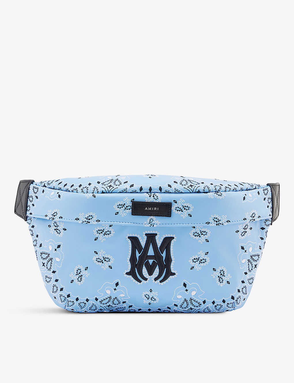 Bandana-print leather bumbag