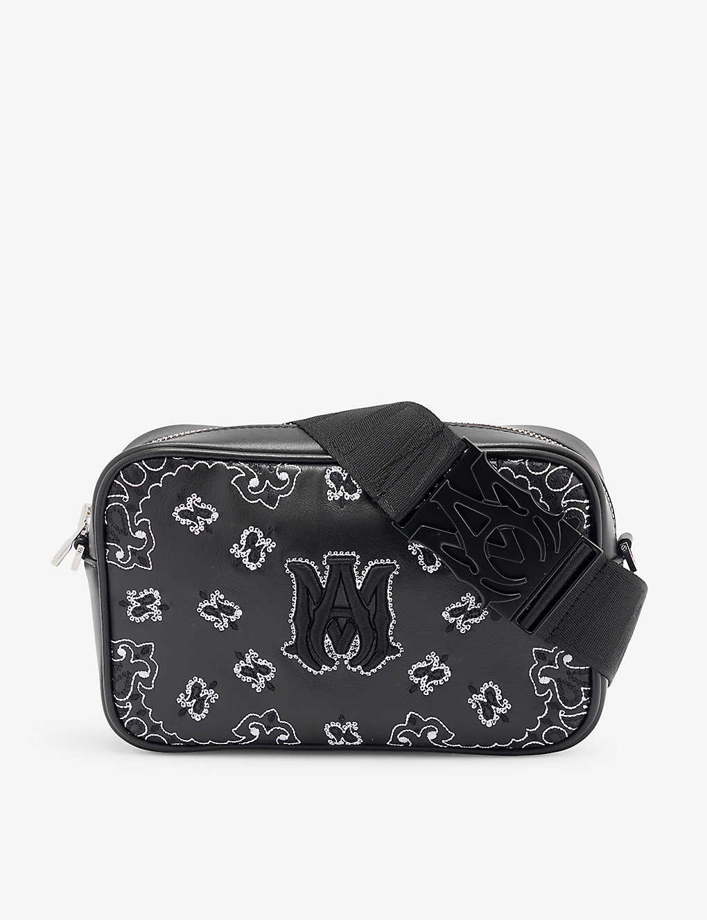 Bandana-print leather cross-body bag