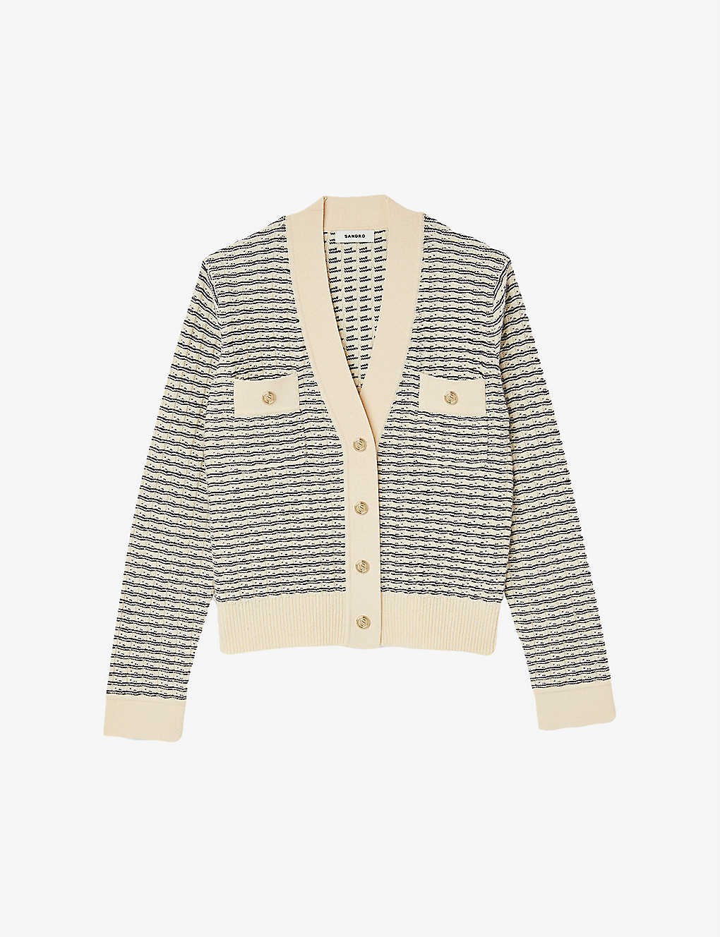Octobre striped V-neck wool-blend cardigan