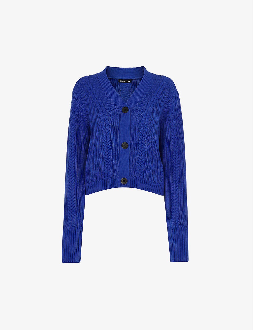 Cropped cable-knit cotton cardigan