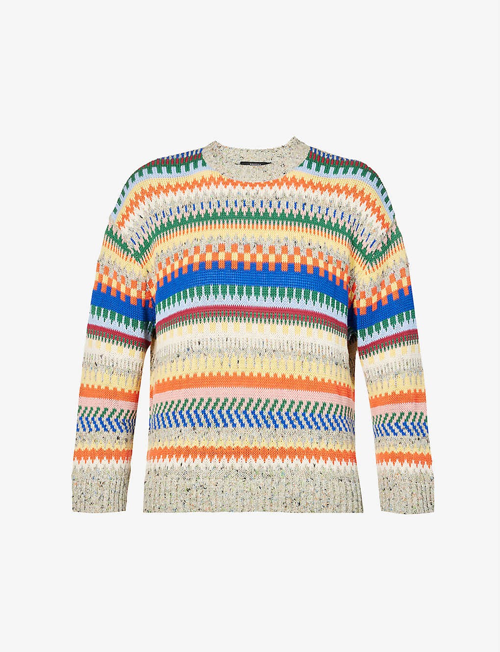 Termoli abstract-pattern cotton-blend knitted jumper
