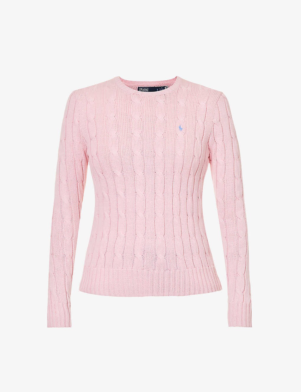 Julianna brand-embroidered cable-knit cotton top