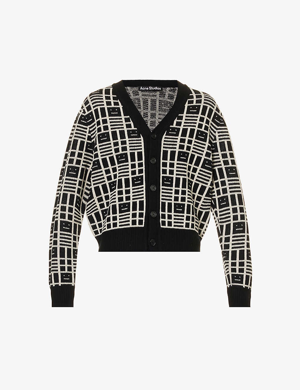 Kargot V-neck knitted wool cardigan