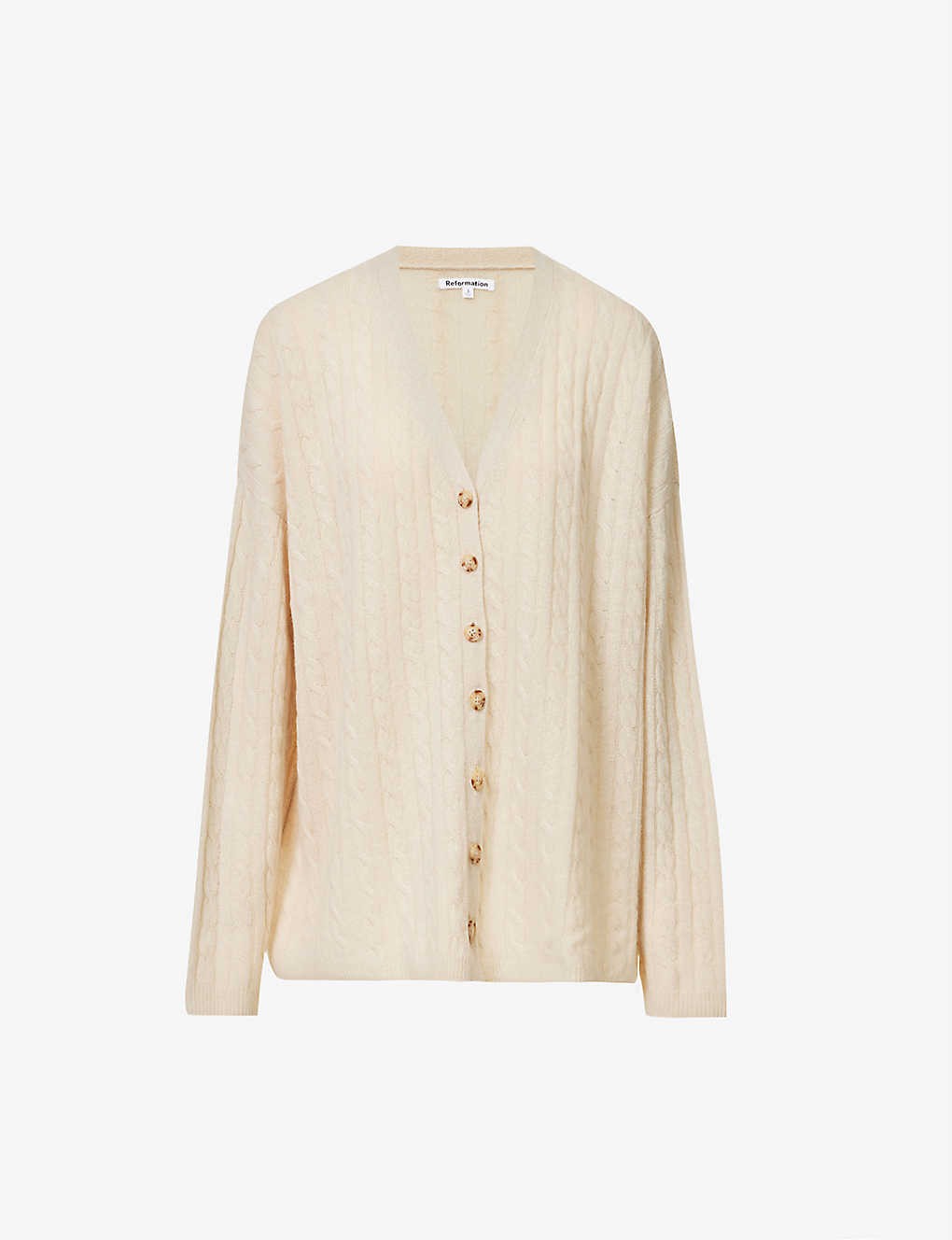 Giusta cable-knit recycled-cashmere and cashmere-blend cardigan