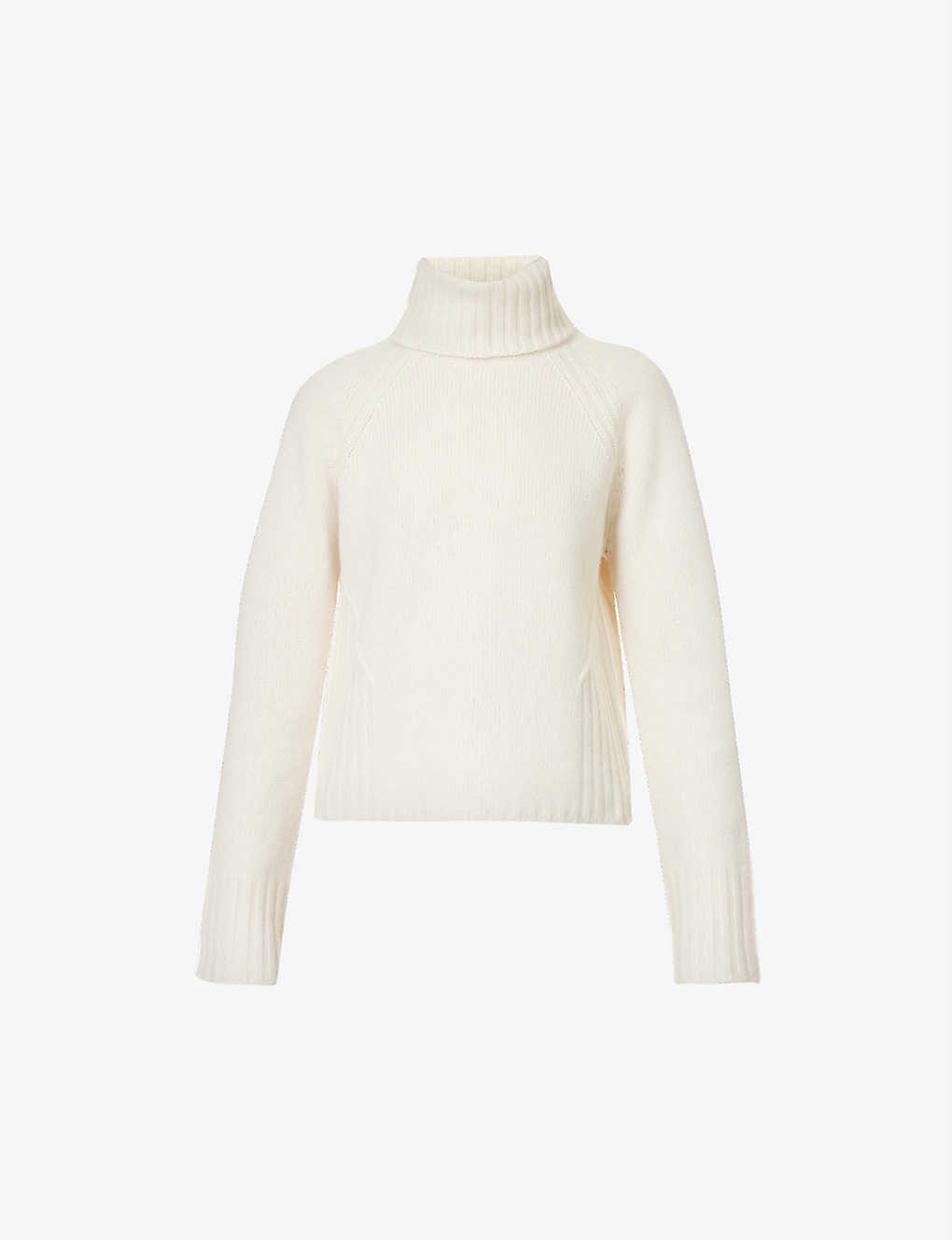 Detachable-snood wool and cashmere-blend jumper