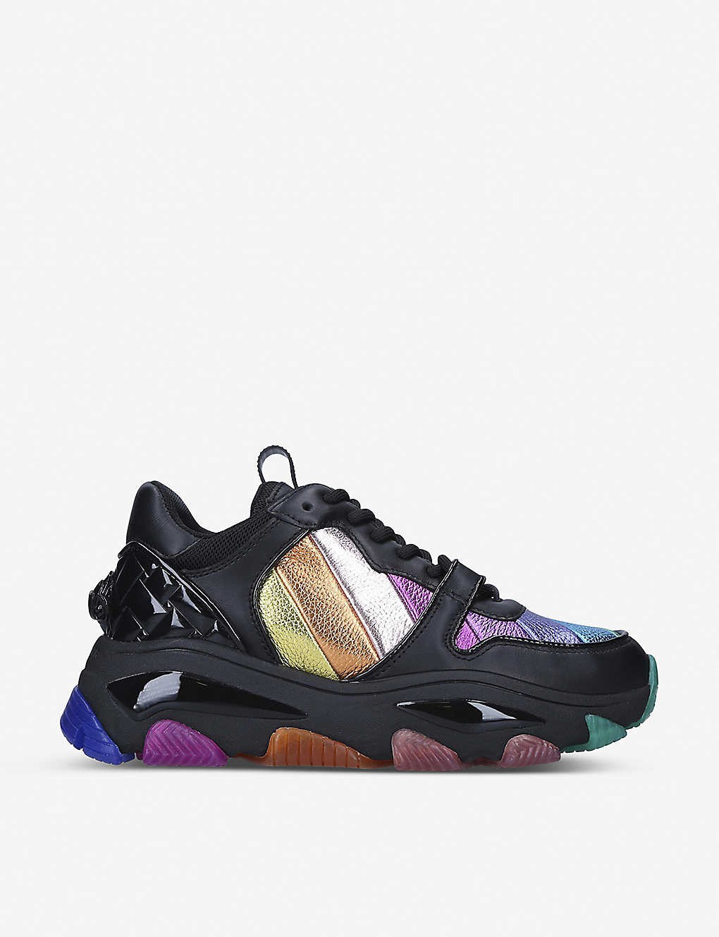 Lettie Eagle leather chunky sole trainers