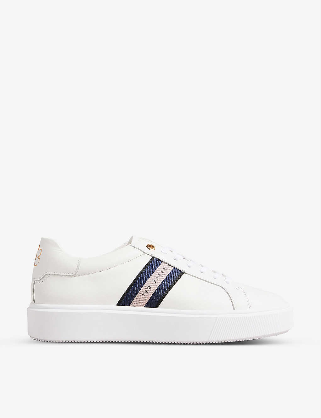 Lornie leather-webbed platform trainers