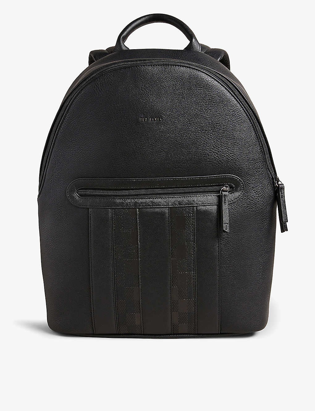 Waynor checked logo-embellished faux-leather backpack