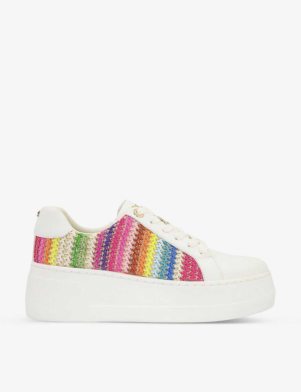 Episode embroidered faux-leather flatform trainers