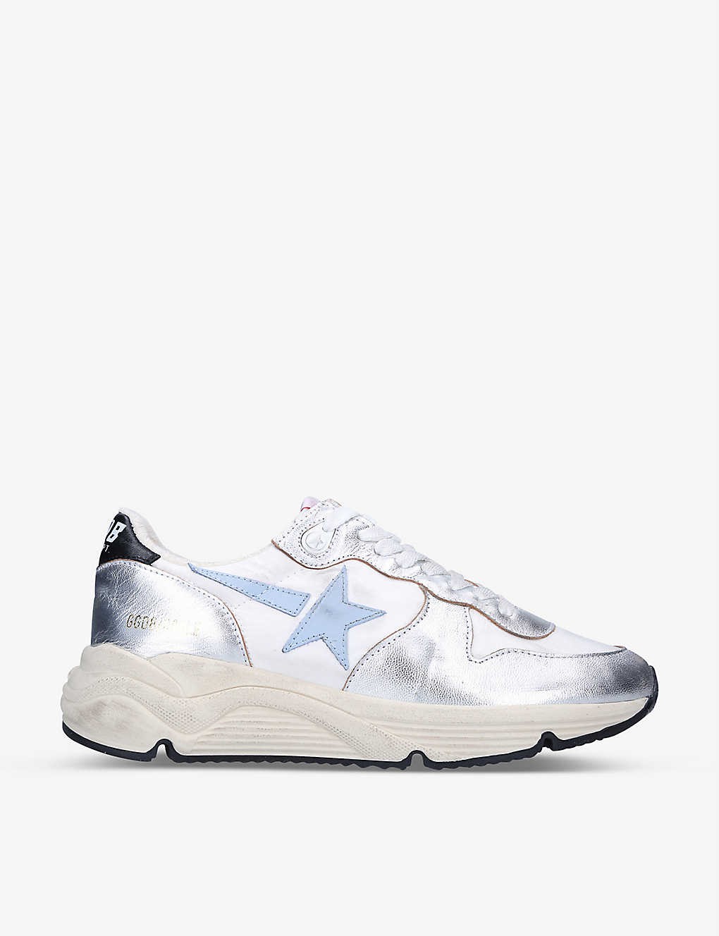 Women's Running Sole 70255 metallic-panel leather mid-top trainers