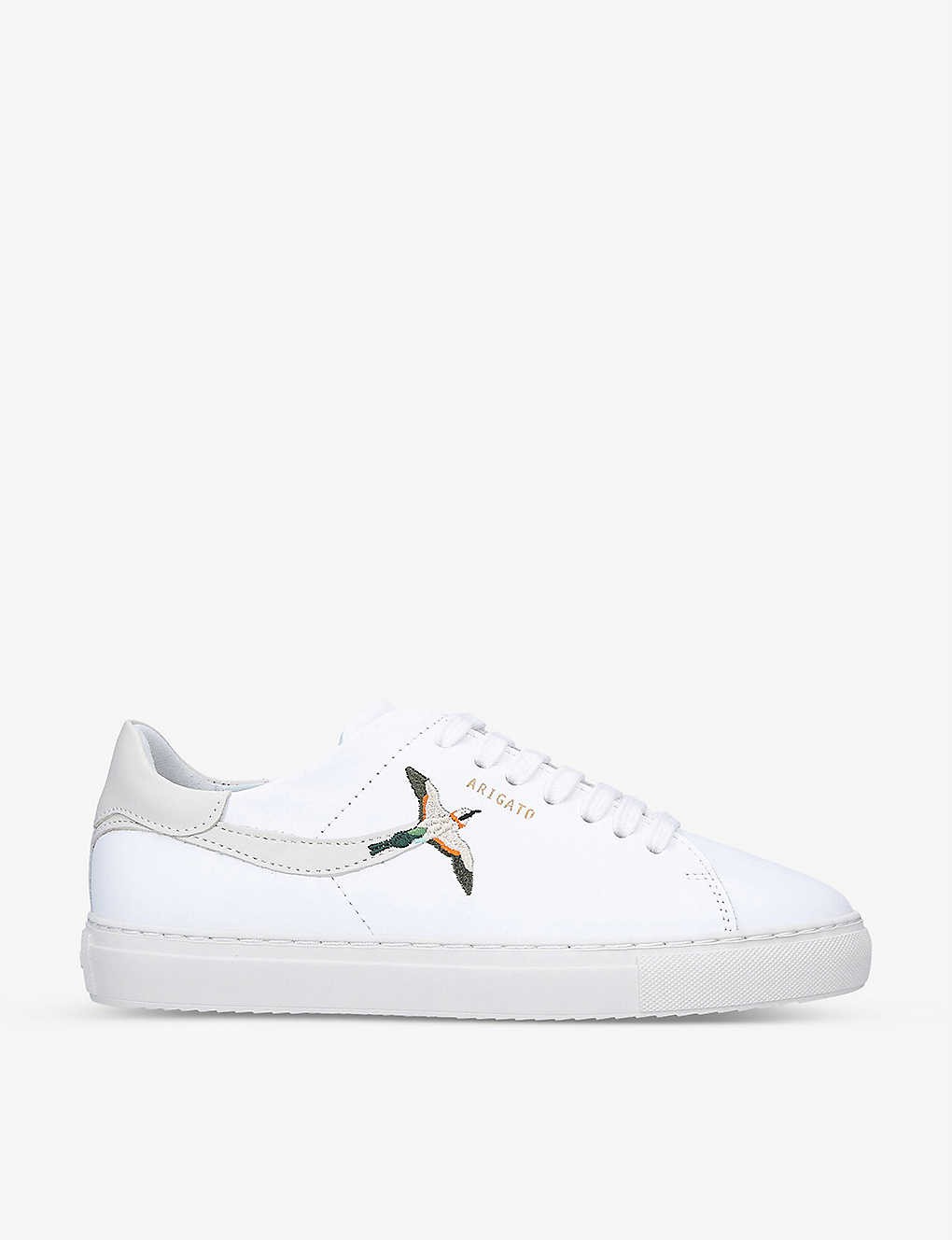 Clean 90 bird-embroidered leather low-top trainers