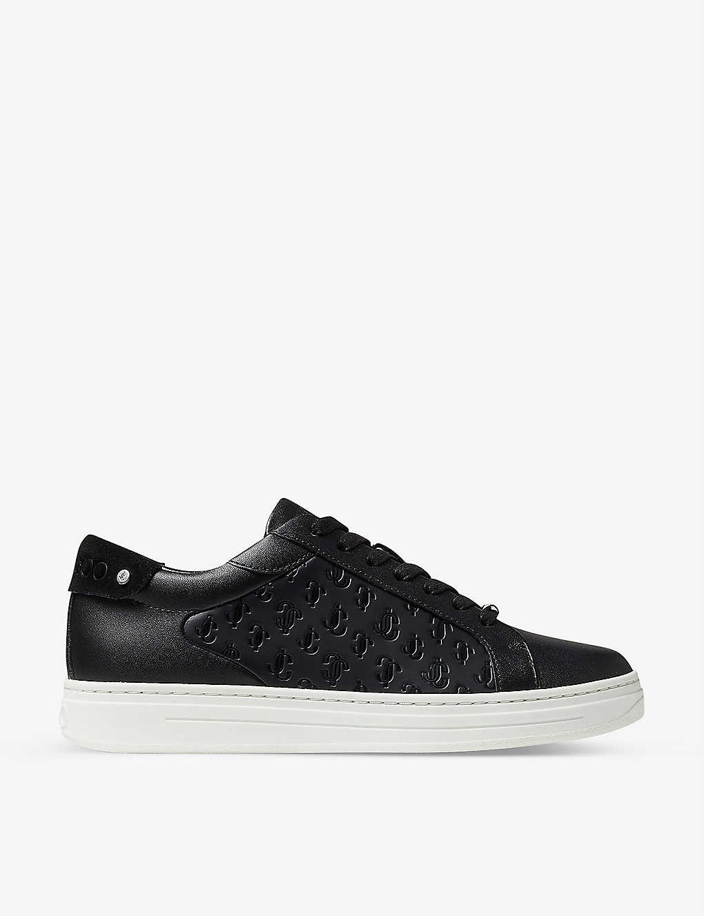 Rome monogram-embossed low-top leather trainers