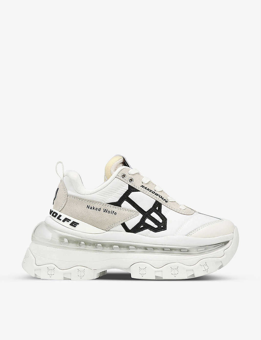 Fighter panelled nylon and suede trainers