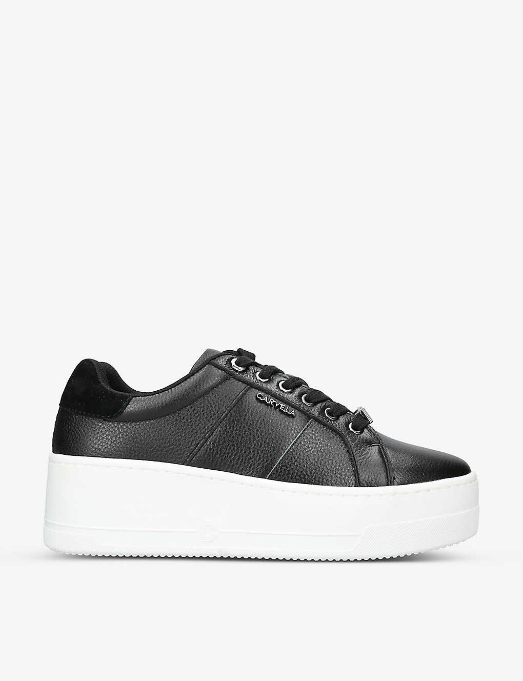 Connect platform-sole leather trainers