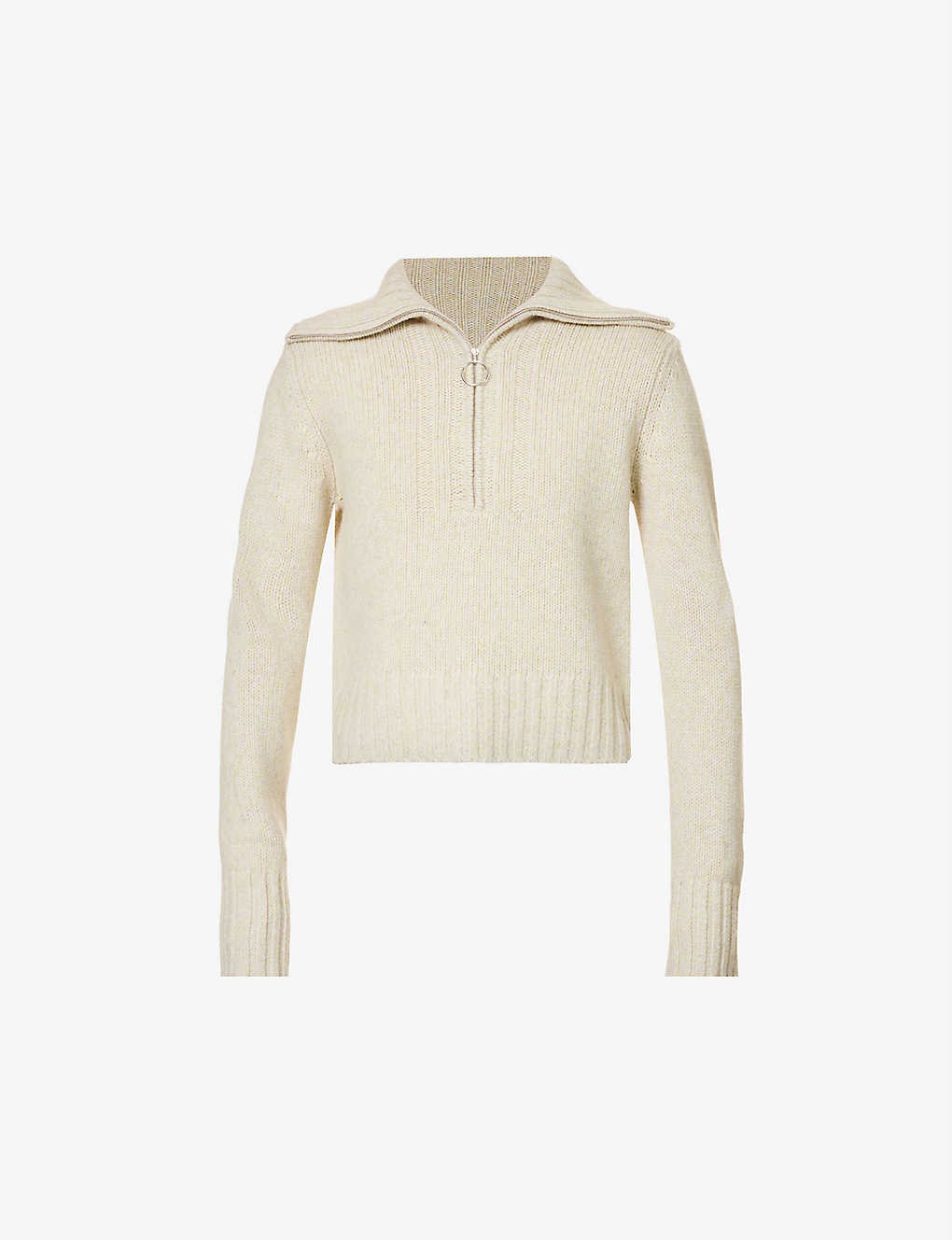 Mouline 1/4-zip wool and cashmere-blend knitted jumper