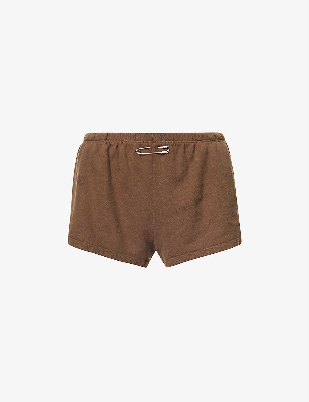 Pin-detail organic hemp-cotton blend shorts