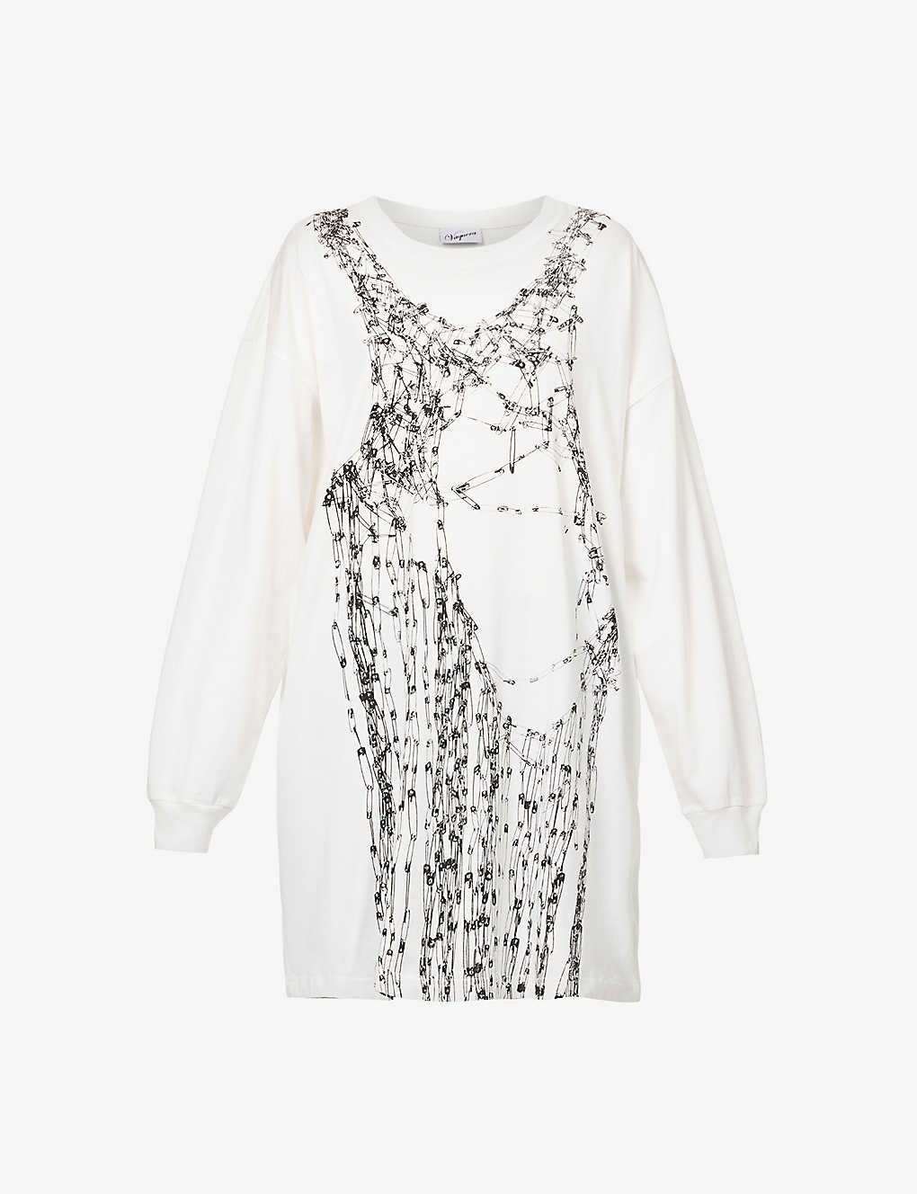 Abstract-print oversized cotton T-shirt